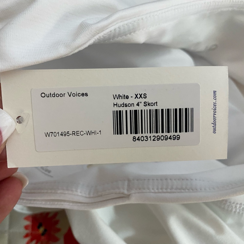 Outdoor Voices Hudson 4" Skort White Women Size XXS NEW NWT - Picture 12 of 12